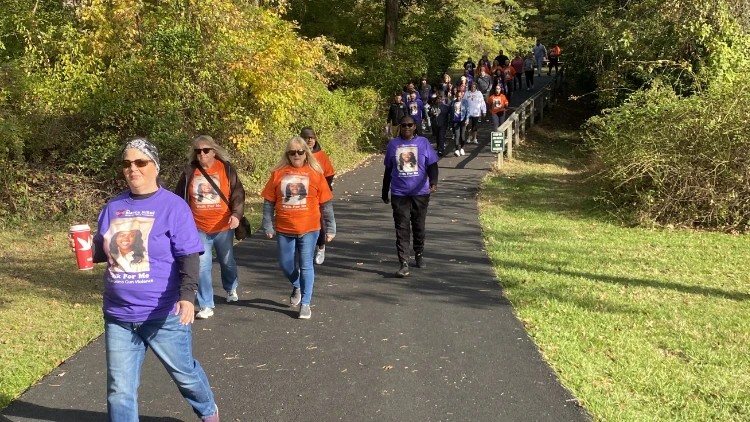 Walkers enjoying the sunshine at the Walk for Me 2026 memorial walk.